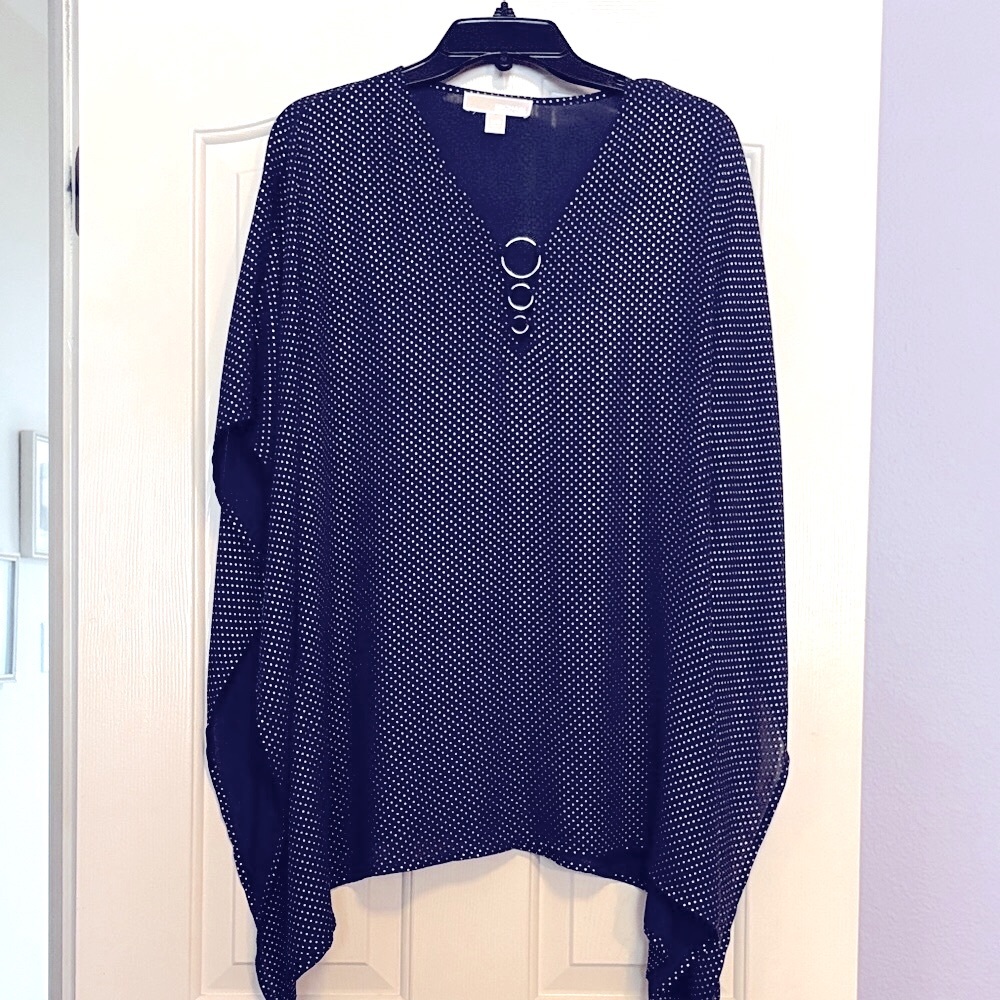 Michael Kors Navy Gold Dot Tunic